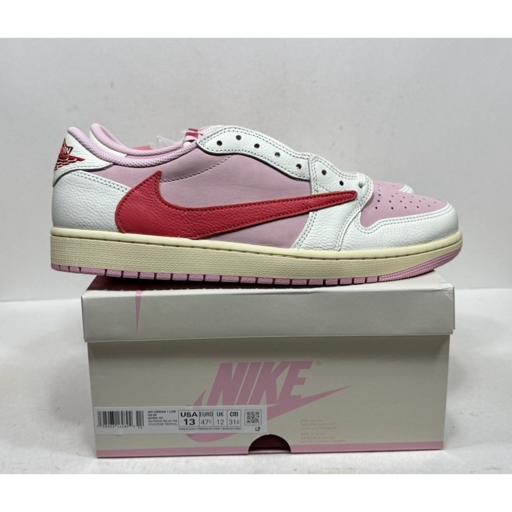 Travis Scott x Air Jordan 1 Retro Low Men's 13 OG Sail Tropical Pink IQ7604-101
